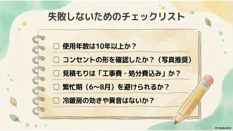 エアコン買い替えチェックリスト