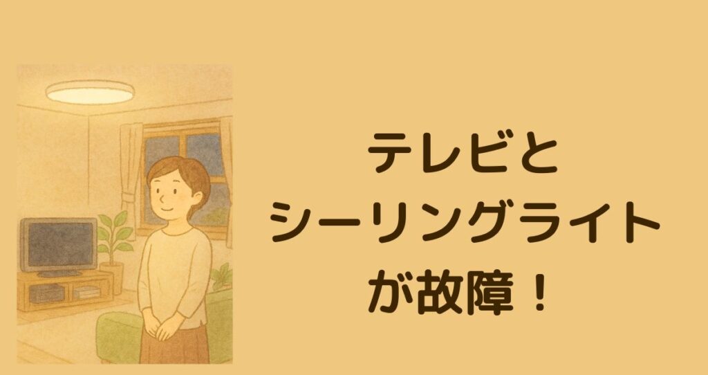 前の家から使っていたテレビとシーリングライトがついに寿命