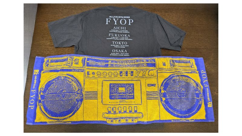 B'z LIVE-GYM 2025 -FYOP-のグッズ
ツアーTシャツとタオル