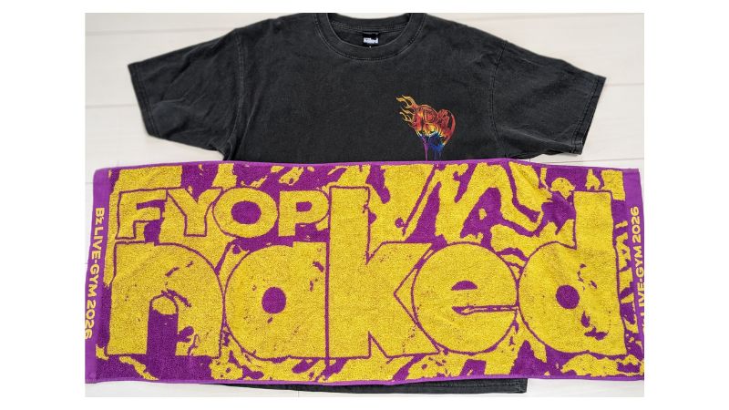 B'z FYOP naked購入グッズ（Tシャツ・タオル）